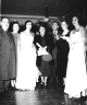 Esther and Leonie Strathcona Academy Graduation (L-R Ben and Ruth Soltan, Esther, Sayde, Isidore, Unknown, Leonie) [c.1949]